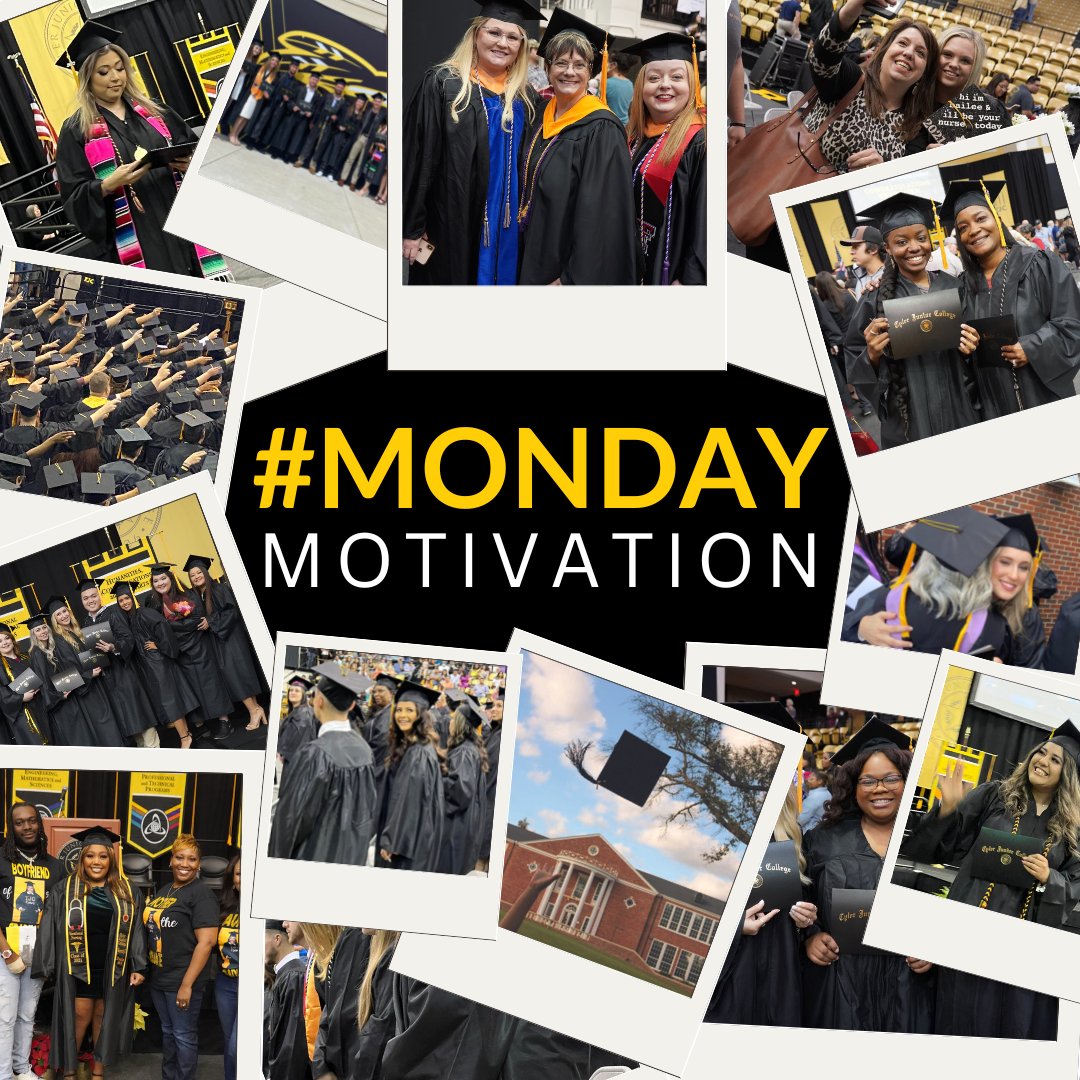 TylerJrCollege's tweet photo. To all of our upcoming #graduates – finish the semester strong! The stage is waiting.🎓🎉#feathersup #TJC #MotivationMonday #graduation https://t.co/gTA9nzjISo