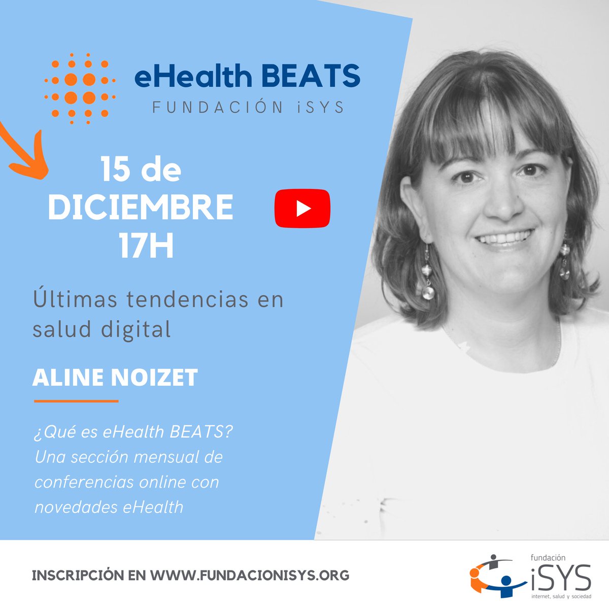 FundacioniSYS's tweet photo. Nueva sesión de #eHealthBEATS con @anoizet : Últimas tendencias en salud digital
📅 15 de diciembre
🕐17h
Live en YouTube
Más info 👉 https://t.co/lzXkEtM5y4
#eHealth #mHealth #DigitalHealth https://t.co/4jSSJfnI7g