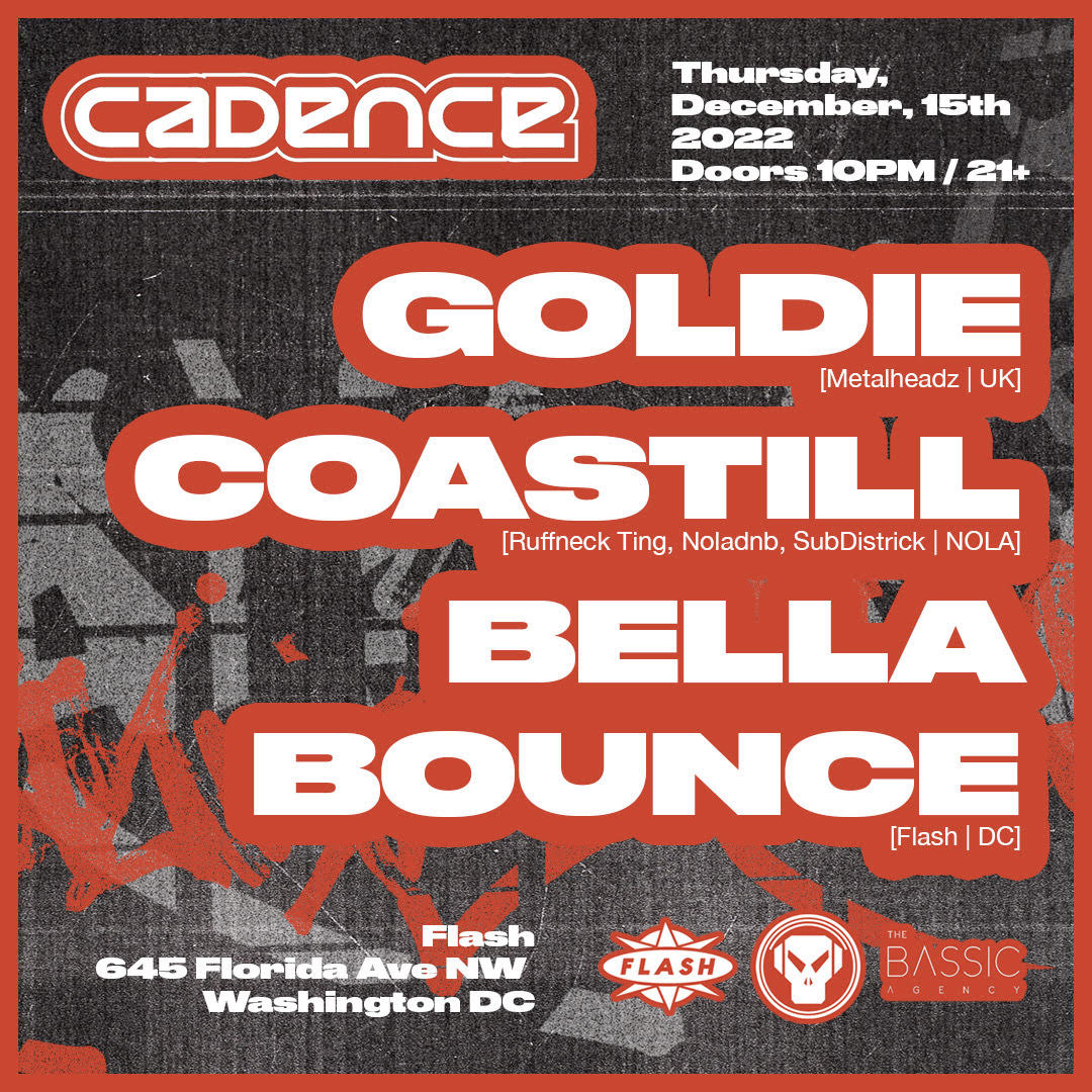 FlashClubDC's tweet photo. 𝐓𝐡𝐮𝐫𝐬𝐝𝐚𝐲 𝐧𝐢𝐠𝐡𝐭: Legendary producer, Metalheadz label owner, graffiti artist, and author, Goldie joins us at Flash for what is to be another memorable night in the District.
https://t.co/iBhGW5Bc5n https://t.co/rBk9yq9Snd
