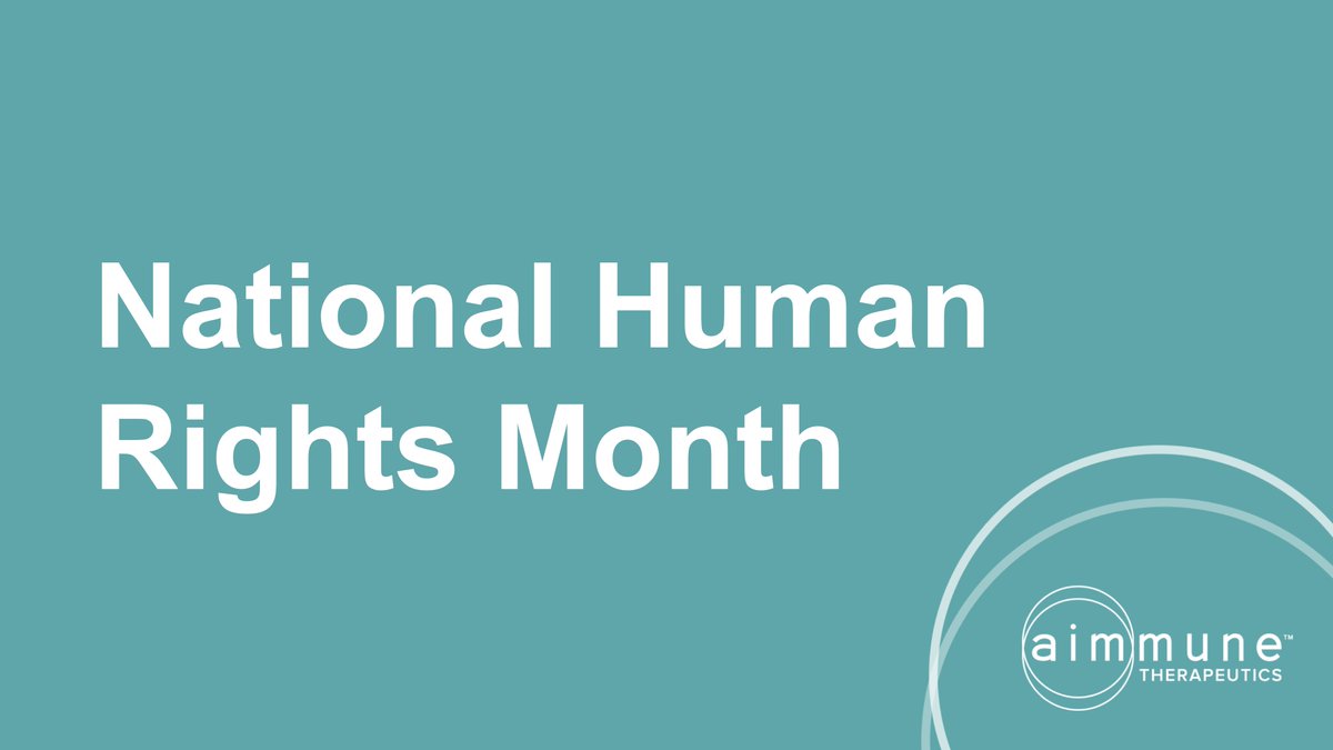 Aimmune proudly supports National Human Rights Month, which encourages Americans to stand up for equality, justice &amp; the dignity of all people, regardless of gender, age, race, political views or anything else that makes us different, including health status. #NationalHumanRights