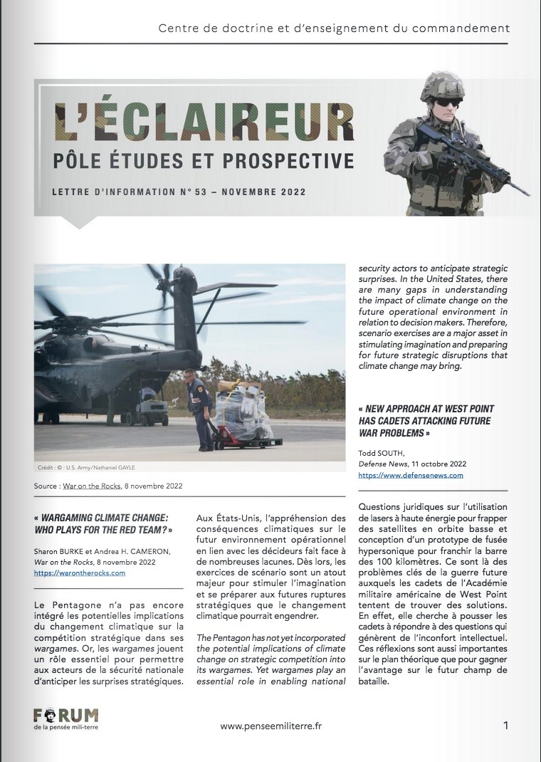 #Publication📚⎮Le pôle études et prospective du @CDECAdT
 vous présente son nouveau numéro de l’Éclaireur, notre lettre de veille prospective s'intéressant à l'évolution du combat aéroterrestre.  

▶️Retrouvez-le dès à présent sur : fr.calameo.com/read/005141509…