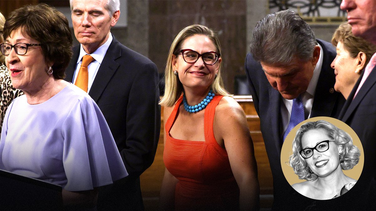 TheOnion's tweet photo. "Sometimes, when I’m werking, and a bill that could 4evrr change the lives of millions of Americans for the better is slid across my desk, I’m like dis: (^-^). But sometimes, I’m like dis: ¯\_(ツ)_/¯" — @SenatorSinema https://t.co/goEZp2mVzE https://t.co/mPzbo1zSPG