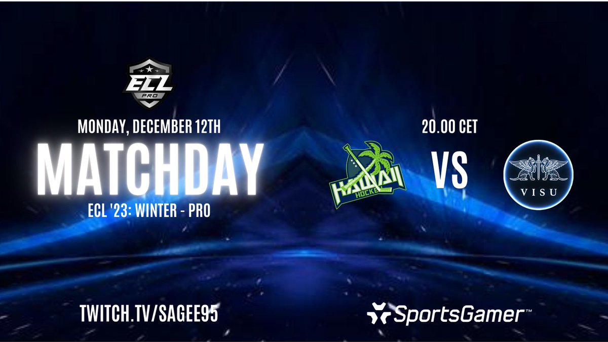 #ECL23Winter is finally here! 🙌🏻

It's time to start PRO season against very skilled opponent <a href="/Hawaii_Hockey/">Hawaii Hockey</a>! 🥅🏒 

⏰ 20.00 CET/ 21.00 🇫🇮
📺 twitch.tv/Sagee95

<a href="/SportsGamerGG/">SportsGamer</a> #NHL23 #EASHL #6v6 #esportsfi