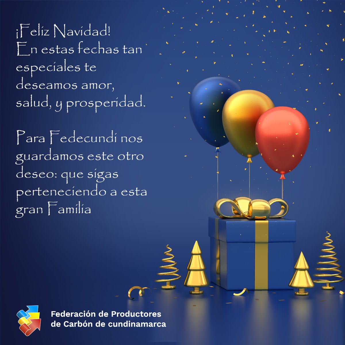 FedecundiC's tweet photo. ¡Feliz Navidad! 
En estas fechas tan especiales te deseamos amor, salud, y prosperidad. 

Para Fedecundi nos guardamos este otro deseo: que sigas perteneciendo a esta gran Familia. https://t.co/9N1QYDOdWE