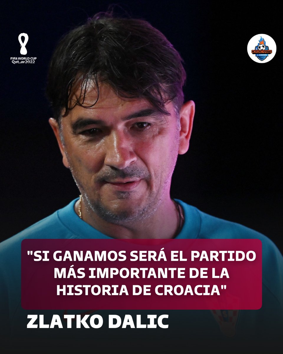 elchiringuitotv's tweet photo. 🔝🇭🇷 Dalic sitúa una victoria mañana por encima de la final de Rusia o de las semifinales ante Inglaterra de 2018: https://t.co/P5CQBsPxGU