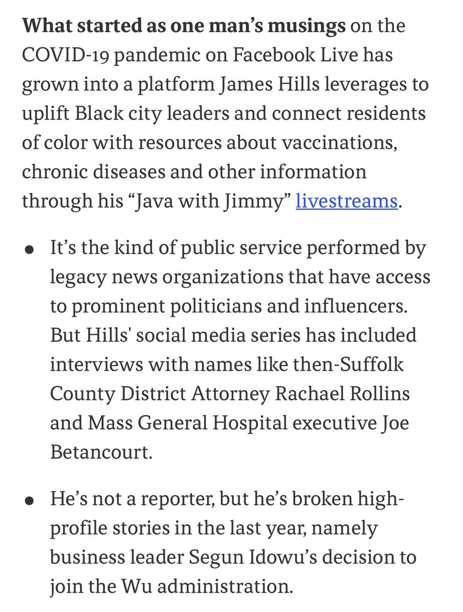 James ‘Jimmy’ Hills (@javawithjimmy) on Twitter photo 🗣️LONG TWEET ALERT‼️
Cited by Boston’s Bureau of <a href="/axios/">Axios</a> <a href="/stephmsolis/">Steph Solis is on Threads</a> as one of Boston’s Power Players & as <a href="/MGHEquity/">MGH Equity and Community Health</a> is the sponsor of #YourHeathyJava I was excited to see <a href="/Jbetancourtpr/">Joseph Betancourt</a> <a href="/ClaudeAlabre/">Claude Alabre, M.D.</a> and <a href="/CindyDiggs/">Cindy Diggs</a> mentioned in the article. 🗣️LONG TWEET ALERT‼️
Cited by Boston’s Bureau of <a href="/axios/">Axios</a> <a href="/stephmsolis/">Steph Solis is on Threads</a> as one of Boston’s Power Players & as <a href="/MGHEquity/">MGH Equity and Community Health</a> is the sponsor of #YourHeathyJava I was excited to see <a href="/Jbetancourtpr/">Joseph Betancourt</a> <a href="/ClaudeAlabre/">Claude Alabre, M.D.</a> and <a href="/CindyDiggs/">Cindy Diggs</a> mentioned in the article.