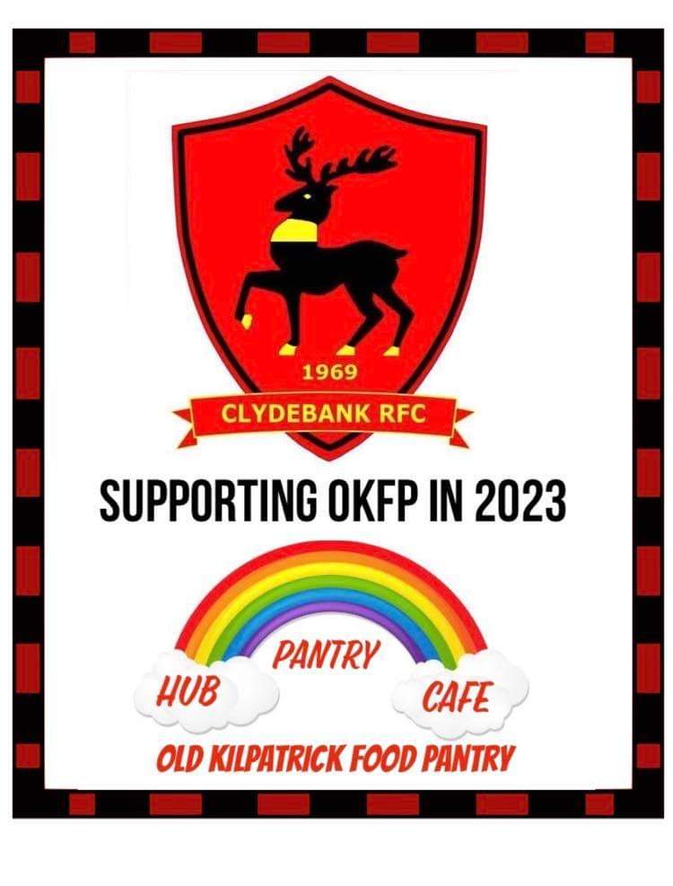 Clydebank Rugby Club will be partnering OKFP for 2023.A great organisation helping many people in and around Clydebank.