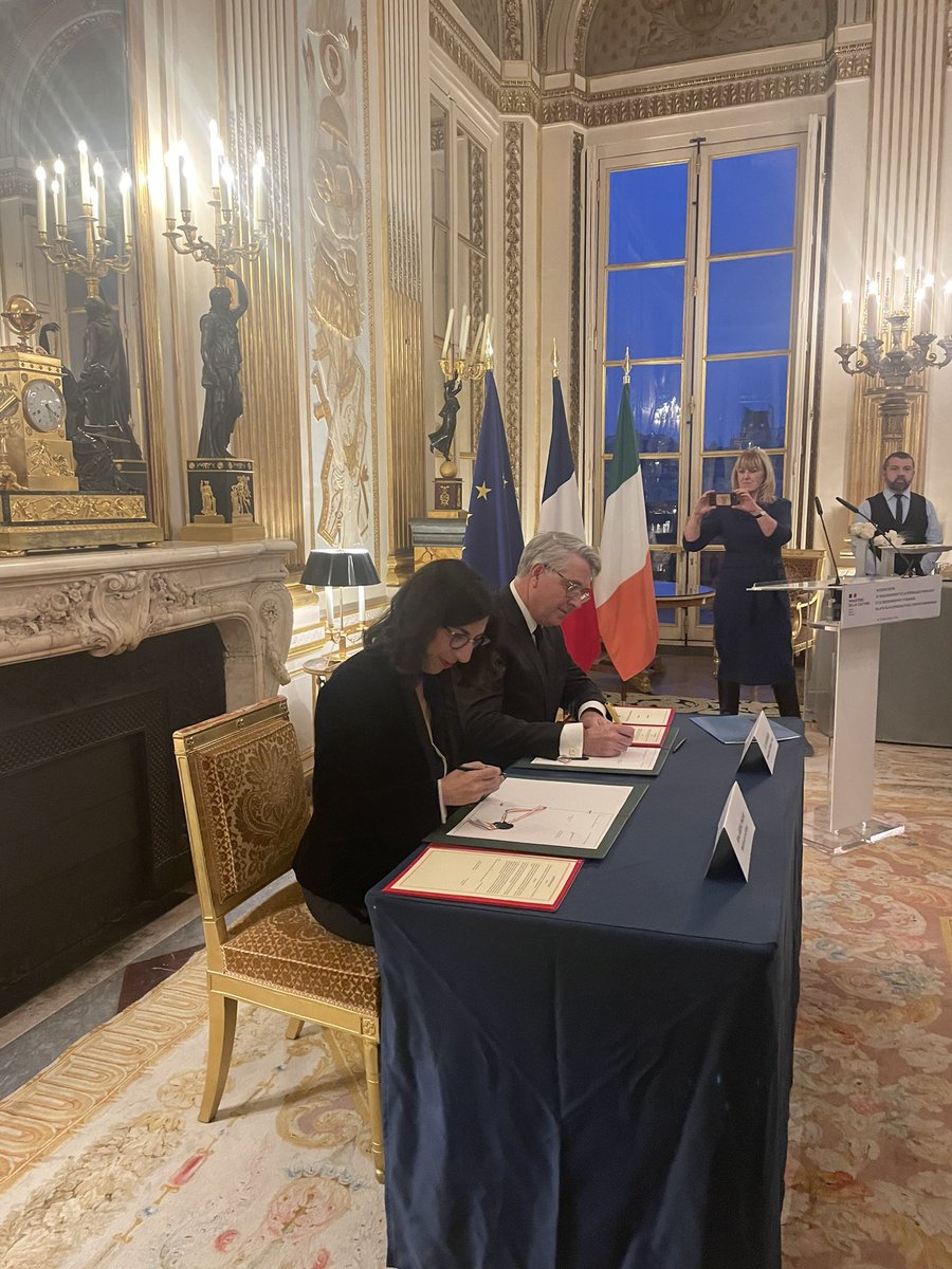 birchhh's tweet photo. Great opening from Minister Rima Abdul Malak on singing of French Irish Co-production treaty  @ScreenIreland @cathmartingreen @RimaAbdulMalak @cnc_et @ministriedelacul @IrlEmbParis https://t.co/sFJaBrNjuk
