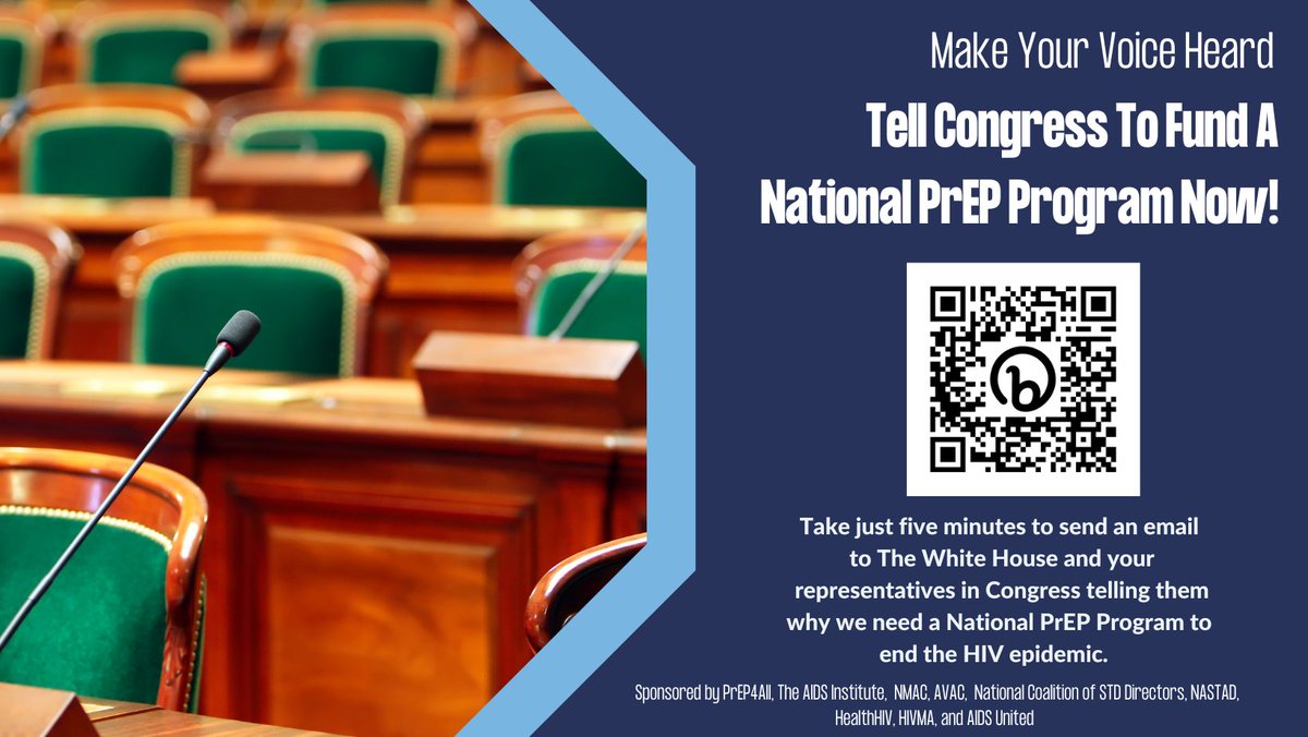NCSDDC's tweet image. We need a #NatlPrEPProgramNow - tell #Congress that you agree by following this link to quickly send an email to the White House in support: bit.ly/3FlrXfp