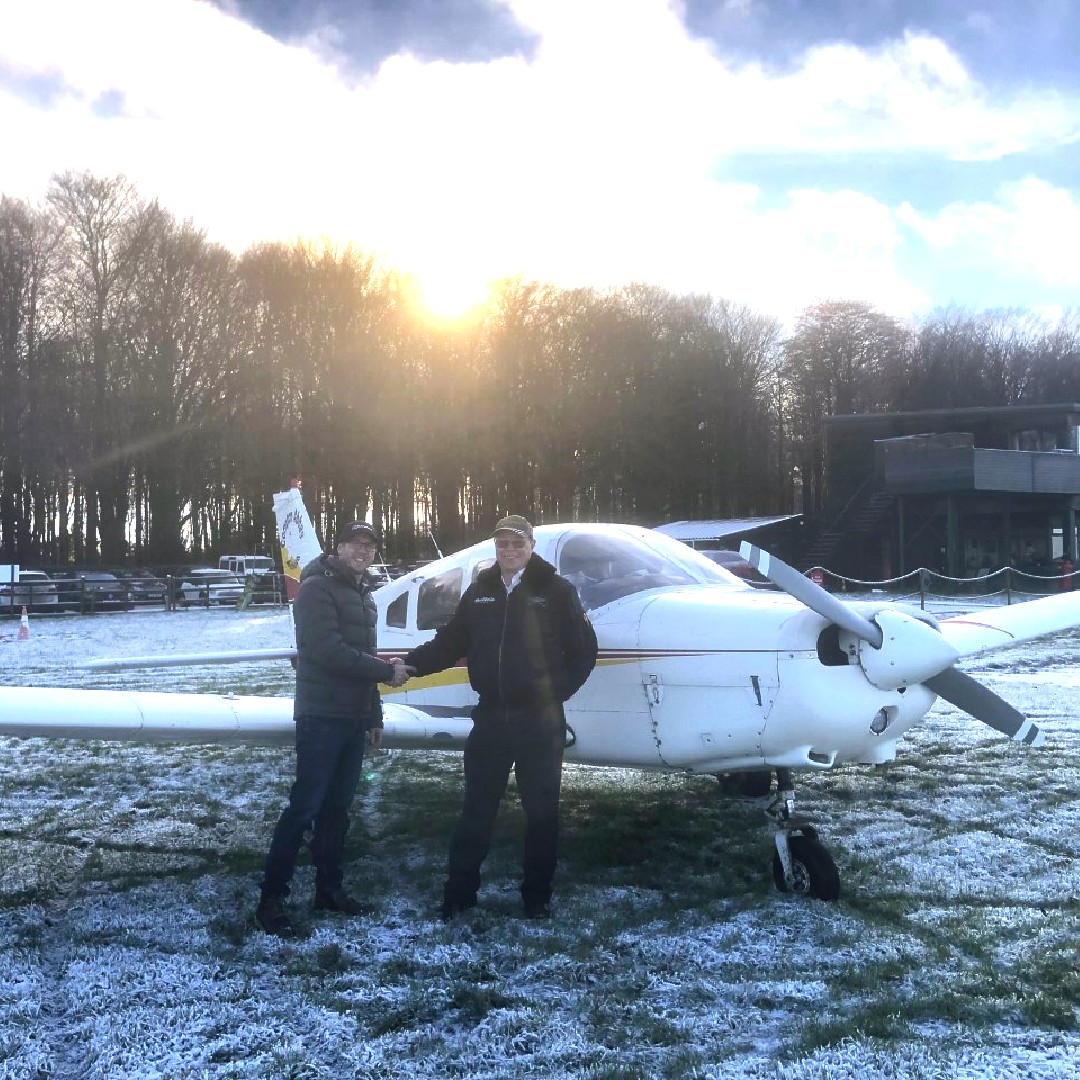 Massive well done to Dominic who passed his Skills Test on the weekend. As you can see, the cold snap tried to get in the way but he was cool under fire. #skillstest #ppltraining #comptonabbasairfield #piperwarrior