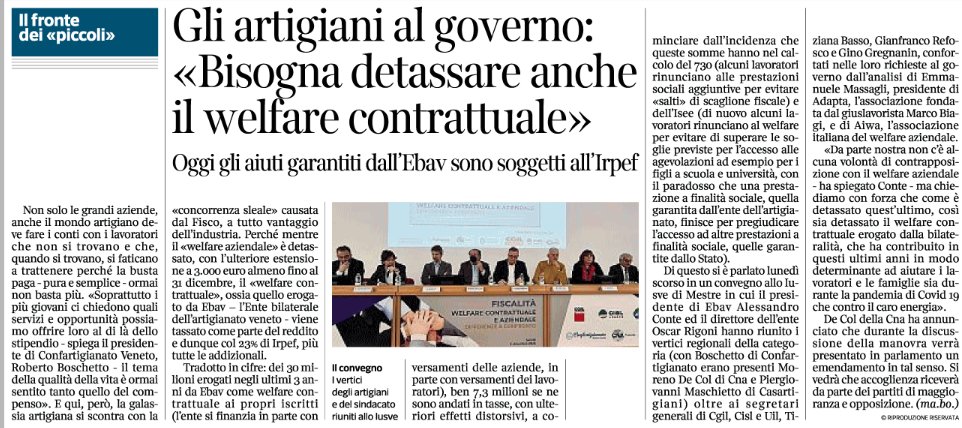 aiwa_welfare's tweet photo. A Mestre con #EBAV e sindacati abbiamo parlato di #Fiscalità &amp; #Welfare Contrattuale e Aziendale dal punto di vista di un importante settore come quello #artigianato

Leggi qui👇 https://t.co/Q4dcbf7mak https://t.co/LElDoQ5tDR