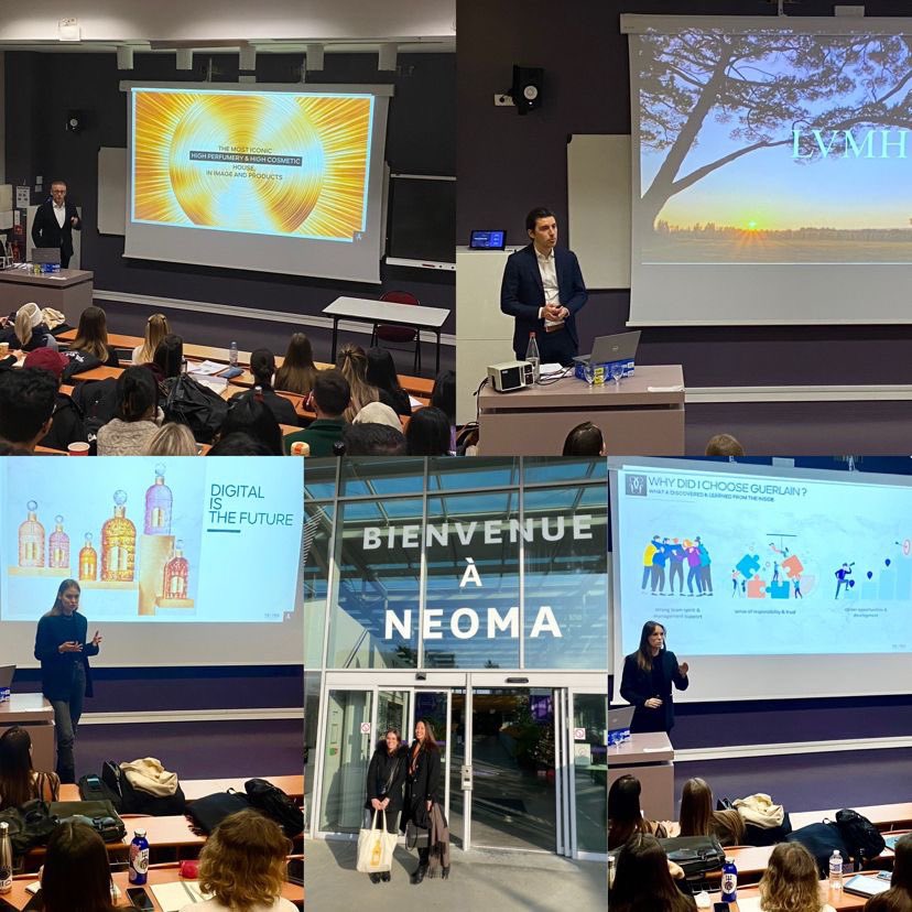 Fuentes_Norah's tweet photo. Thank you @Guerlain for sharing insight and tips on the future of the brand and career path with our #Imlux students @NEOMAbs 🤩. What a chance to welcome you on the #Reims Campus. https://t.co/6wF10MfpHJ