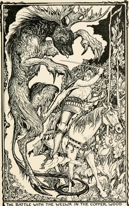 The Battle with the Welwa in the Copper Wood by Henry Justice Ford 
