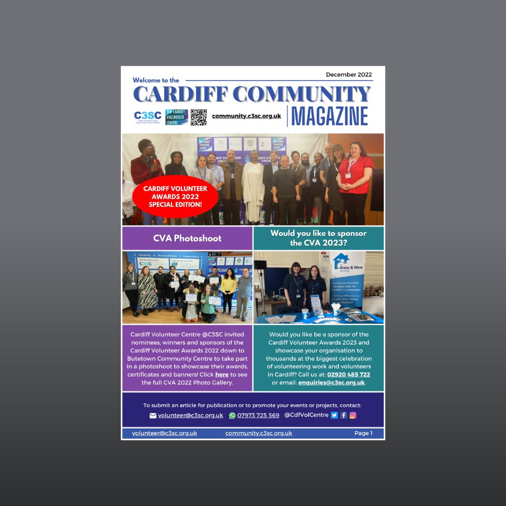 The Cardiff Volunteer Awards 2022 Special Edition of the Cardiff Community Magazine is NOW LIVE on the Community Platform!

Click here to read the Special Edition: community.c3sc.org.uk/cardiff-commun…

#CardiffCommunityMagazine #CardiffCommunityPortal #CVA2022 #ReconnectInCommunities