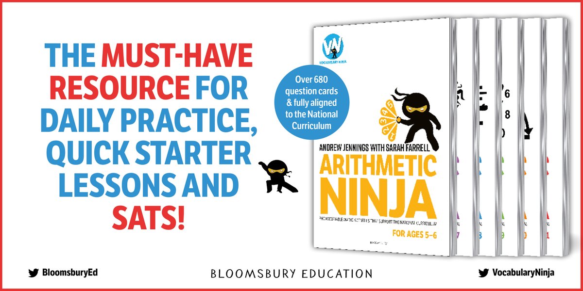 Boost pupil confidence in maths and help them ace their SATs in 2023 with Arithmetic Ninja for Ages 5-11 by <a href="/VocabularyNinja/">Vocabulary Ninja</a>, <a href="/SarahFarrellKS2/">Sarah Farrell</a>, &amp; Paul Tucker! ✖️ 

Order at:
Amazon: amzn.to/3TUIRae 
Bloomsbury: bit.ly/3VWyQLE 
#EduTwitter