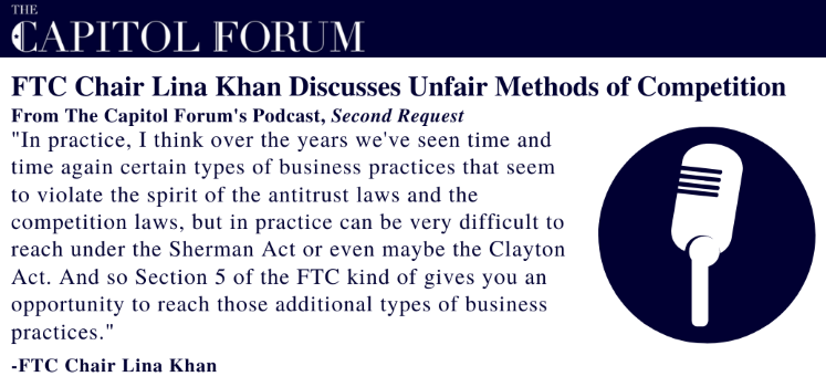 🎙️New Second Request episode out today! Hear from @linakhanFTC as she discusses unfair methods of competition and the FTC's Section 5 authority.

Lisen here, or on all major streaming platforms. thecapitolforum.com/resources/ftc-…