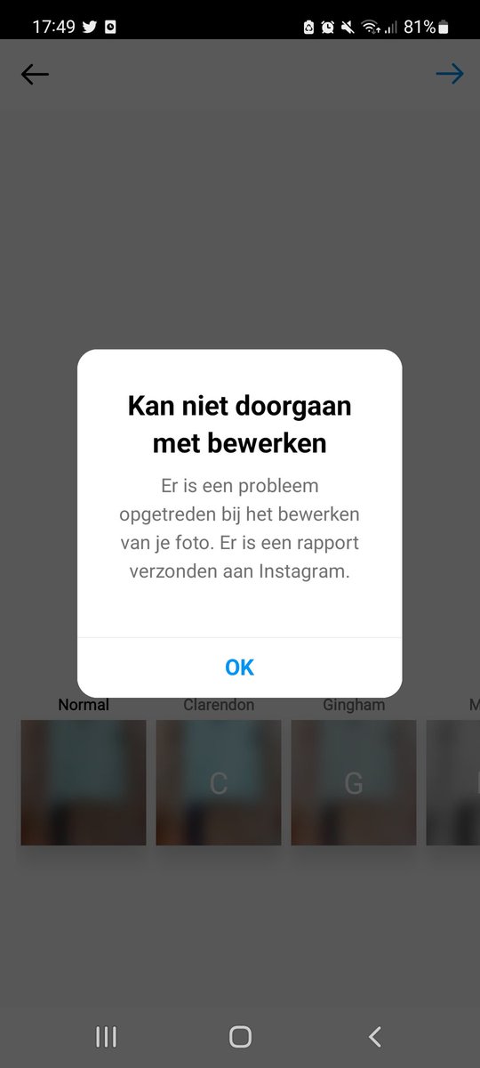 KJS_010's tweet image. Weet iemand een oplossing voor dit probleem op Instagram?.... Foto uploaden werkt niet.
