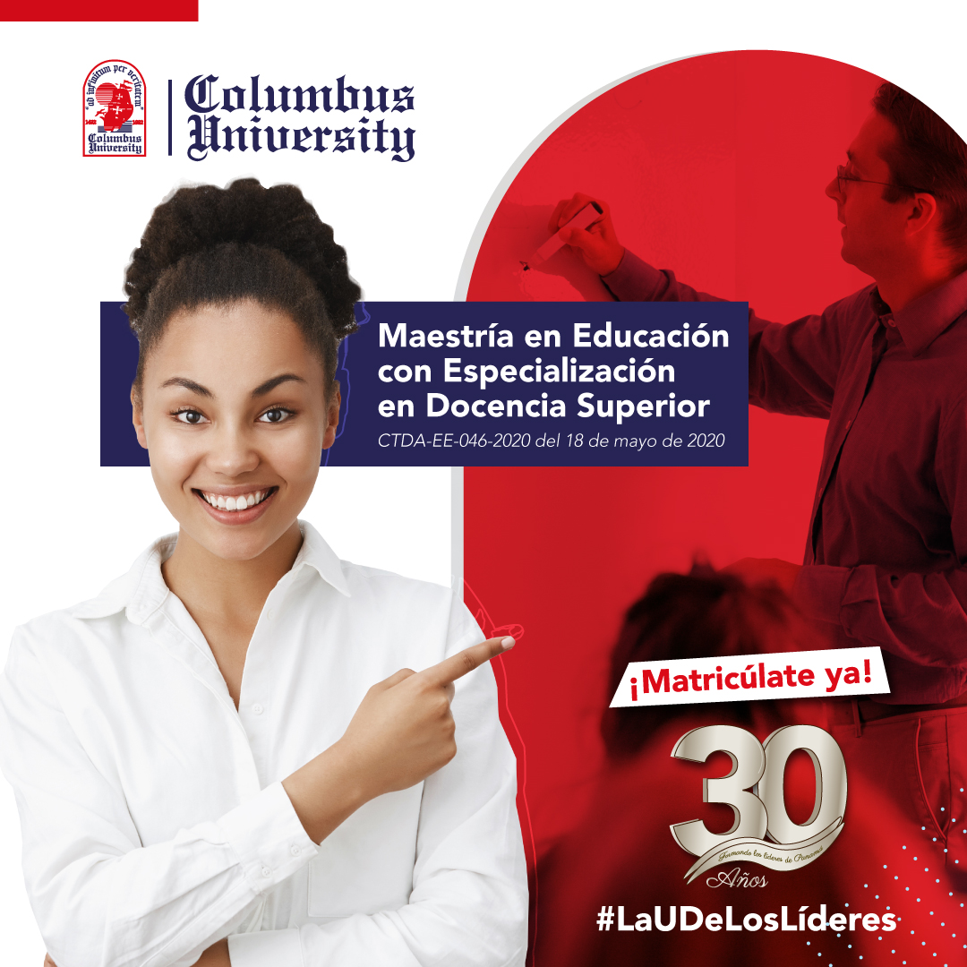 columbuspanama's tweet photo. Estudia la Maestría en Docencia Superior en #LaUDeLosLíderes. 😊📚

¡Es momento de superarte! 🙌

#ColumbusUniversity https://t.co/AsPpc1cOoA
