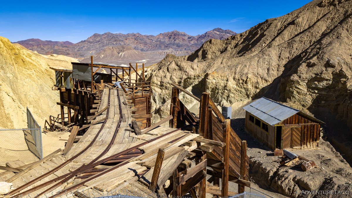 GoAdventureTaco's tweet photo. On my first trip to Death Valley for the fall, I kick things off through badlands and good weather to one of the most remarkable ⚒ mines I've encountered. Almost unknown, and yet within spitting distance of pavement!

https://t.co/58bFRnYuFr https://t.co/zJa9Z92V5H