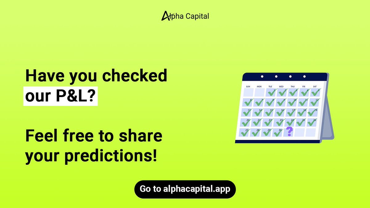 It’s so good to have you as part of our #community. 
Our #profits &amp; #losses have been looking very positive all week! 🤩
See for yourself at dashboard.alphacapital.app  
How much do you think the profit margin will be tomorrow? 🤔