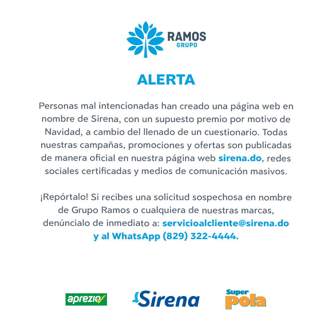 ¡Aviso!
#Alerta #IMPORTANTE