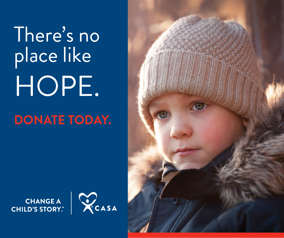 Through best-interest advocacy, CASA for Kids volunteers help children reunify with their families as soon as safely possible. This season, give the gift of a CASA volunteer to a child who needs one. Make a gift today. secure.qgiv.com/for/cfk/
#ChangeAChildsStory