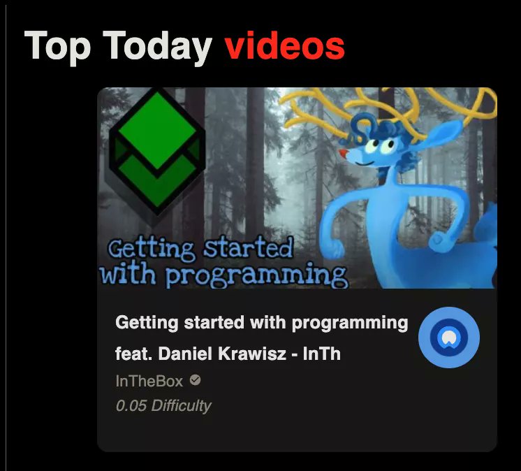 proofofwork_co's tweet photo. Top Boosted Video on https://t.co/jSdGidDhZ5 today:

🦌 Rank: 1
⛏️ Difficulty: 0.05

https://t.co/Q087R2Enh7 https://t.co/GZ3TW07nCP