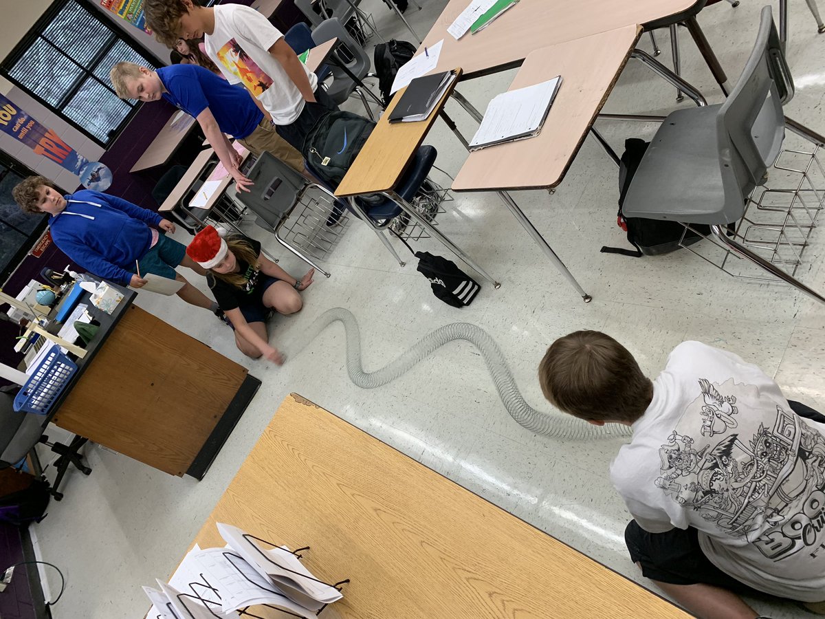 Ed_Coller's tweet photo. 7th accelerated science students using a supersized slinky to investigate and observe properties of waves today! #ScienceIsFun #WeAreRoyal #RRMSALLIN @RRMSRoyalKnight https://t.co/col2qkGQ75