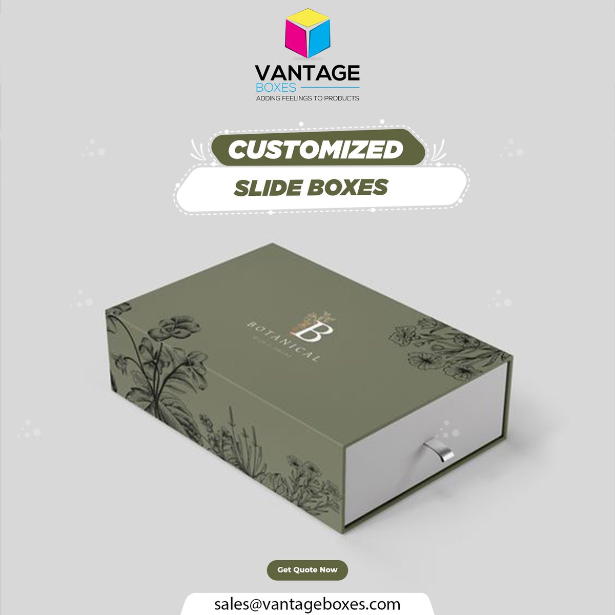 vantageboxes's tweet image. Custom 𝗦𝗹𝗶𝗱𝗲 𝗕𝗼𝘅𝗲𝘀 by 𝗩𝗮𝗻𝘁𝗮𝗴𝗲 𝗕𝗼𝘅𝗲𝘀!
Box Style: 𝗦𝗹𝗶𝗱𝗲 𝗕𝗼𝘅𝗲𝘀
Get a 𝗾𝘂𝗼𝘁𝗲 now! 👇
𝗙𝗿𝗲𝗲 Shipping 🚚
Call 📱: +1-347-416-6616
🛒 Shop Now: vantageboxes.com
#vantageboxes #Slideboxes #customboxes #packaging