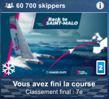 Très satisfait de ce top 10 sur la Back to Saint-Malo.
Course très intéressant avec des options.
J'ai adoré la bagarre dans le final
Félicitations amity-TP83🥇, <a href="/SemlaGuedonne/">Sem la Guédonne</a> 🥈 <a href="/koky_PVe/">koky</a> 🥉
<a href="/VirtualRegatta/">Virtual Regatta</a> <a href="/ExtazSea/">ExtaZ Sea-The SeaCleaners</a>