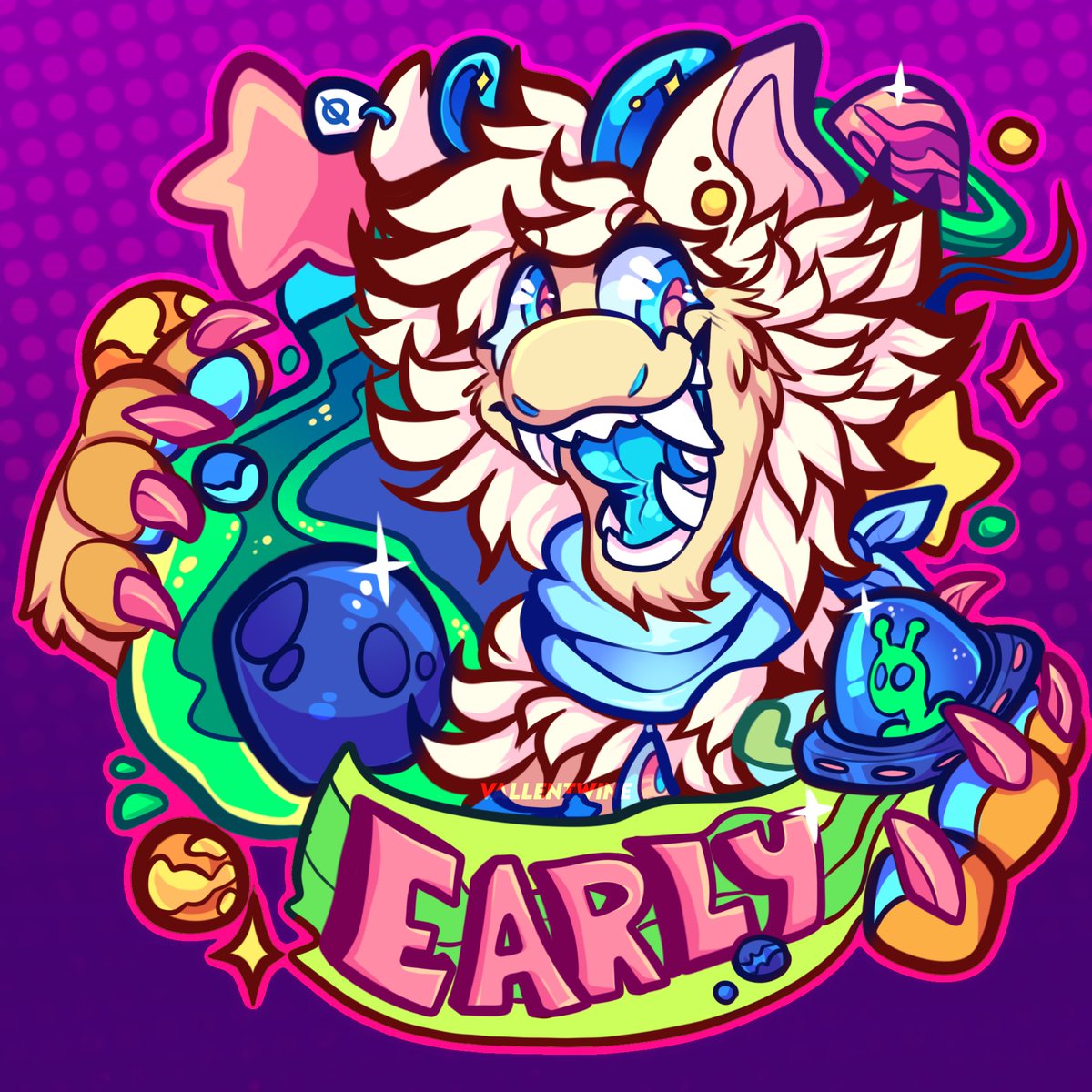 Vallentwine's tweet photo. ✨🌎EARLY 🌎 ✨
Badge for @/prof_bookitty on IG
Such beautiful vibrant colors!! I’ve been drawing so many space themes recently it’s been awesome! https://t.co/bCU3ocllFf