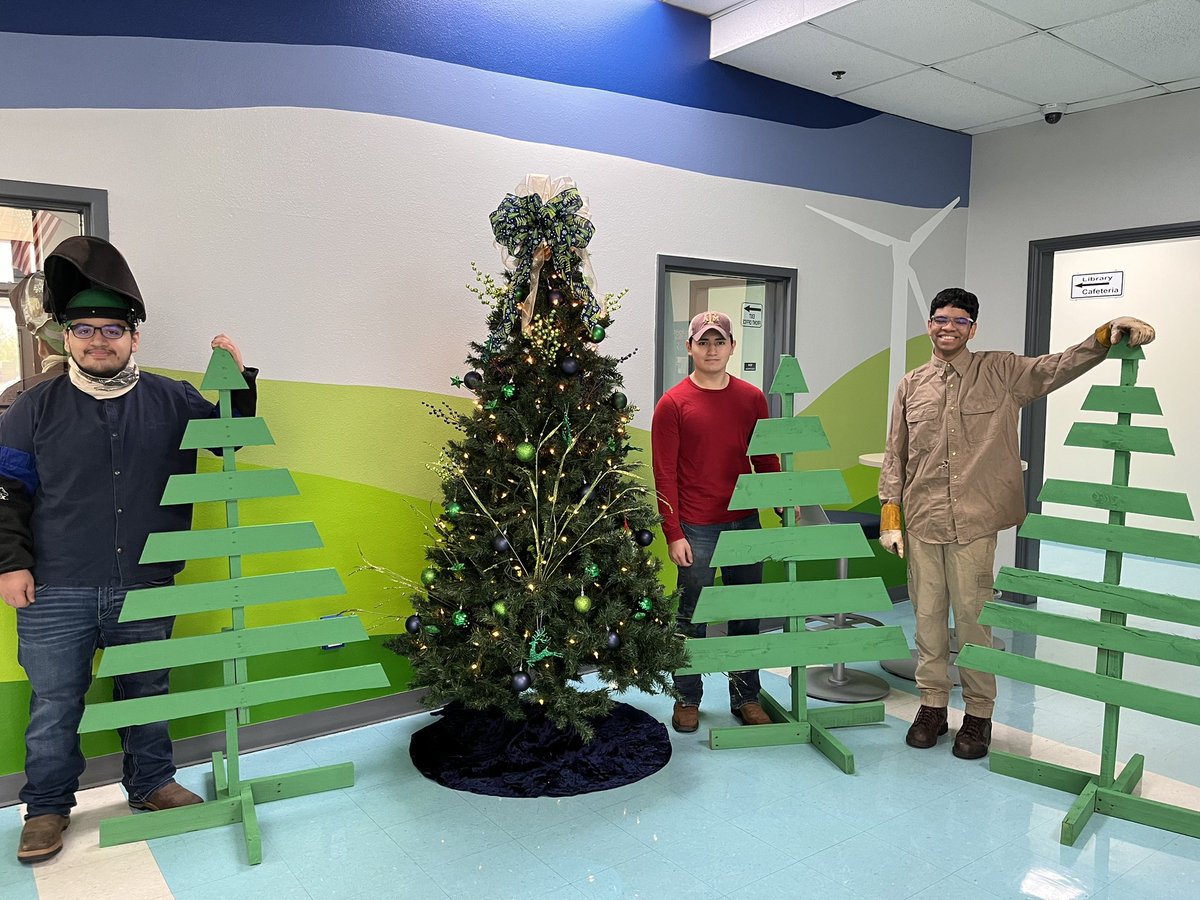 Oversized outdoor decoration takes Christmas to the next level! These handcrafted trees made from treated material beautifully fill up yard space &amp; give a dramatic pop of color. Add lights for flair! Call 354-2520 to purchase -$20. Funds go to SkillsUSA dues. Delivery avail!