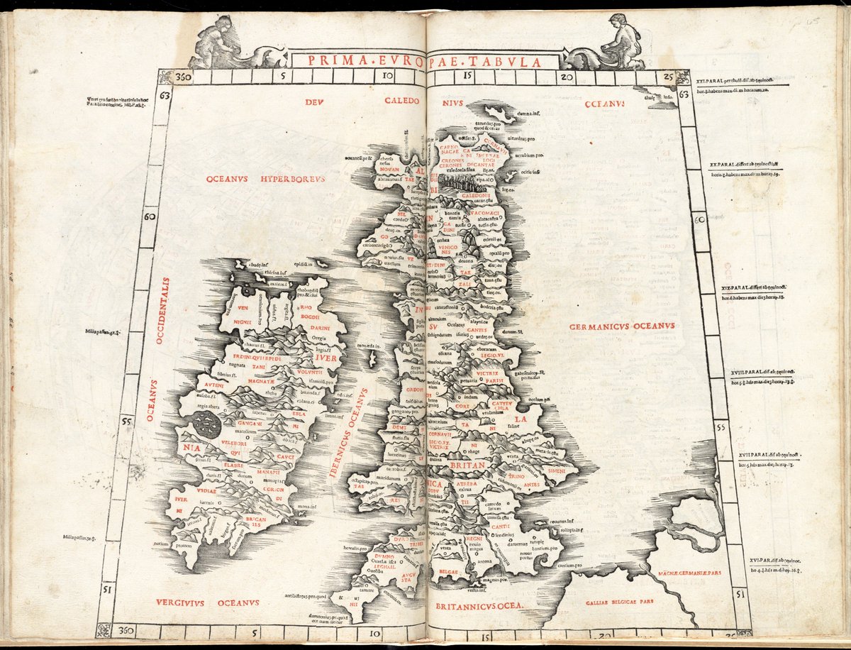 Our #MondayMappery series from our Heritagemaps.ie programme, takes a look at #Ireland on some of the World’s Oldest maps & follows its Cartographic development through 7 centuries! 

This week’s map titled ‘Prima Europa Tabula’ is another based on Ptolemy’s 2nd C accts.