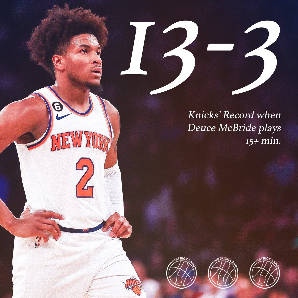 The Strickland on Twitter "With their win over Sacramento last night, the Knicks moved to 133
