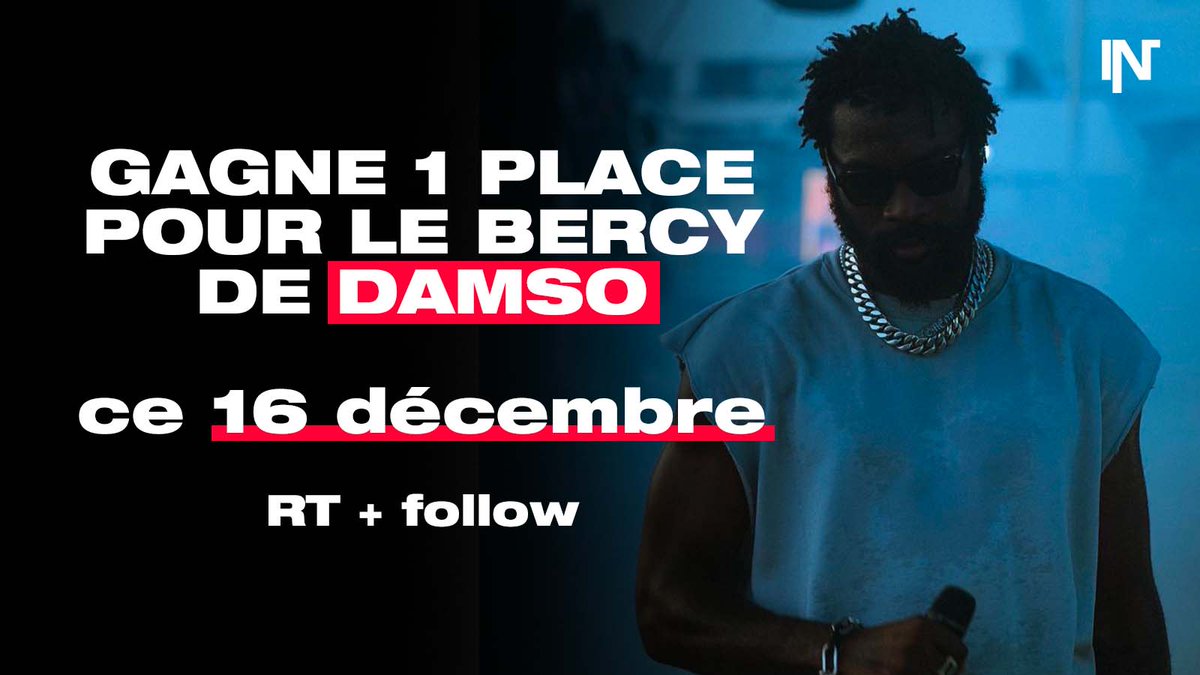 interludefrance's tweet photo. 🚨 CONCOURS

Gagne une place pour le concert de Damso à l'AccorArena ce vendredi 16 décembre 🕺

👉 RT + follow @interludefrance https://t.co/mWtcVBEkbM