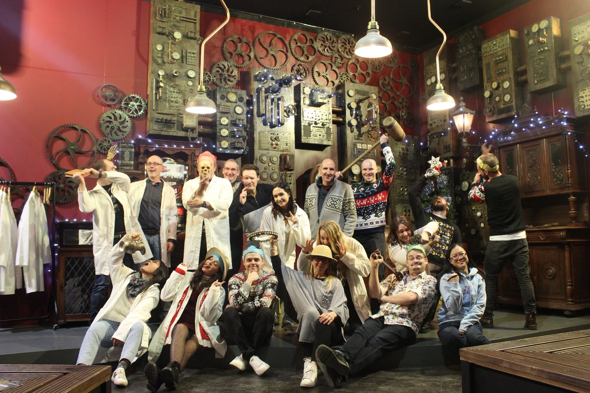 SparkolHQ's tweet image. On Friday, the team at Sparkol enjoyed our annual Christmas party! 🎄 🎉

We had a festive lunch, followed by an escape room &amp;amp; singing our hearts out at Disney karaoke! 🎤 💫

See below a photo of us after successfully escaping the escape room! 👇

#sparkol #workchristmasparty