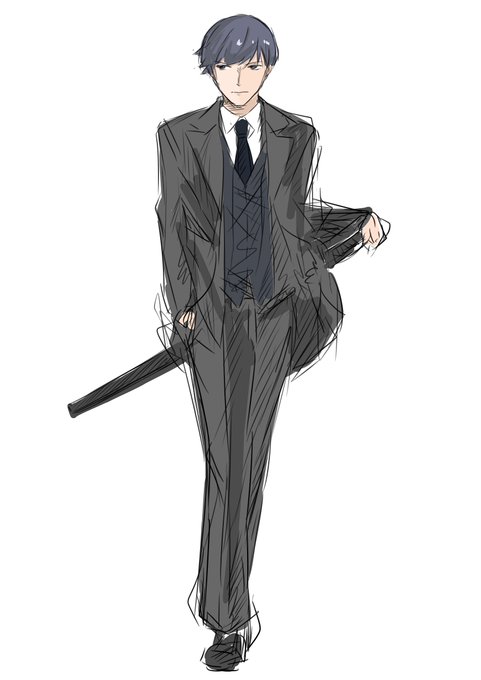 スーツに刀って意外と合うのよね 