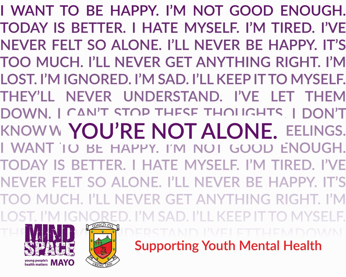 Whatever you're going through, you're not alone.

We're here for you this #Christmas season and beyond 🎄🎅🏻 

Talk. Listen. Support.

#MayoGAA 🤝 #Mindspace