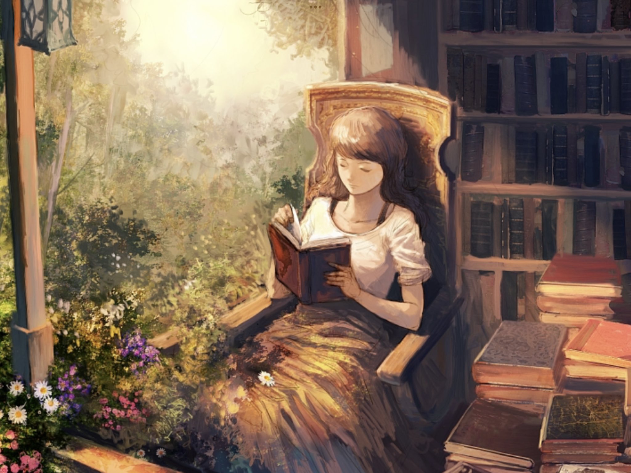 Девушка с книгой арт