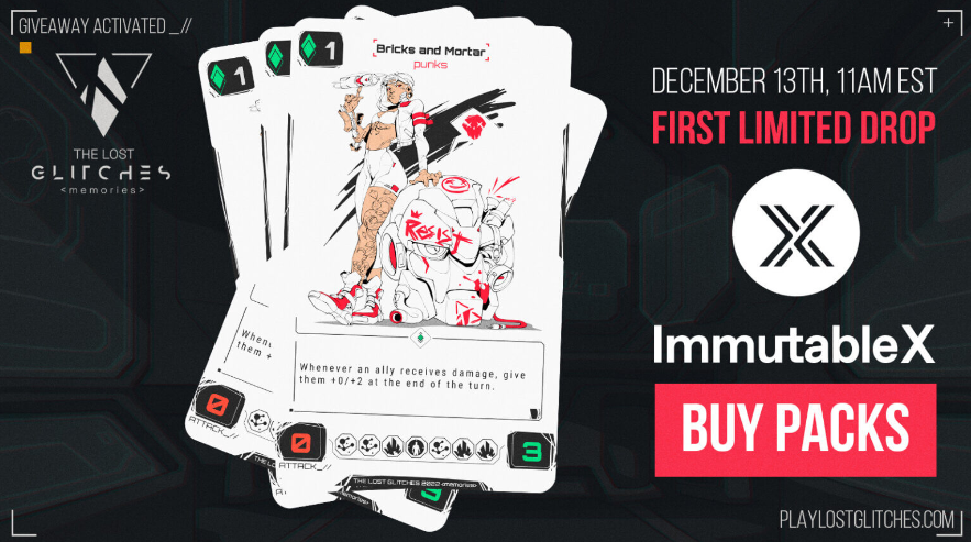 I can’t wait for December 13th to rip some booster packs from <a href="/TheLostGlitches/">The Lost Glitches</a> ! Don’t miss this amazing drop, the Art is pure fire! #GlitchedBoosterPacks #NFT #onIMX