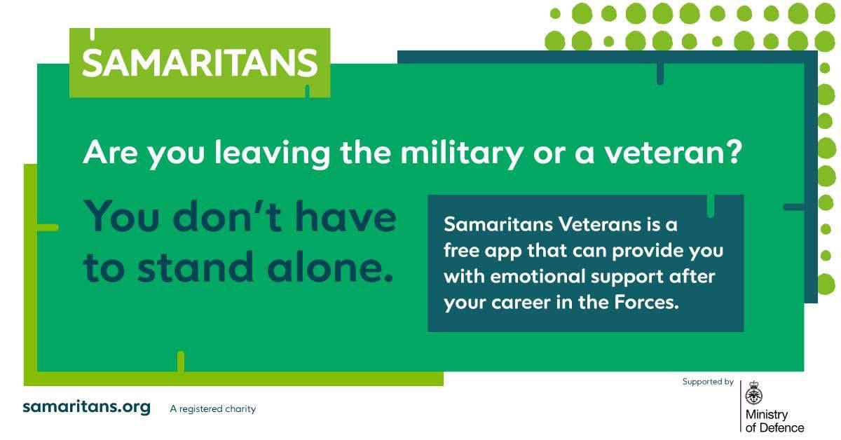 Thanks to Sophia Turner Deputy Director Community Outreach at Manchester &amp; Salford Samaritans for working with Groundwork GM &amp; Op Re-Org to help raise the awareness of the service &amp; support they both offer to the Military &amp; Veterans Community <a href="/SamsManchester/">Manchester Samaritans</a>