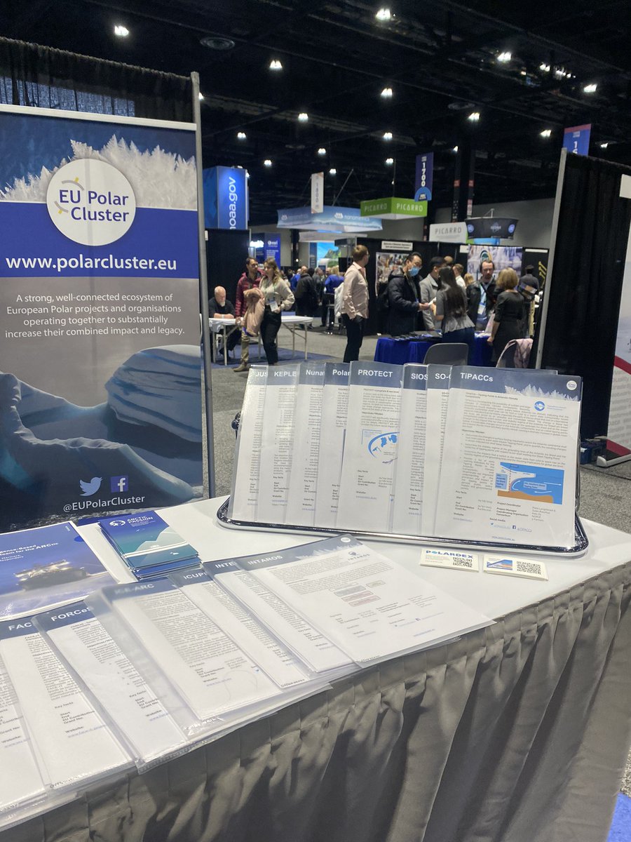 The @EUPolarCluster is in Chicago! In case you are attending #AGU2022 in-person, please feel very welcome to stop by and learn more about EU funded #Horizon2020 #polarresearch projects at the booth n.1451 in the Exhibition area! ❄️