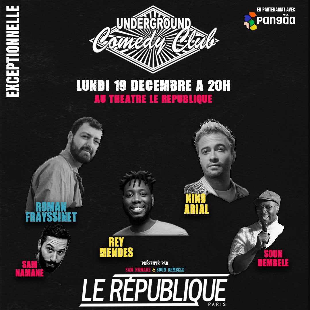 Comedyground's tweet image. La dernière de l’année sera une fête incroyable avec ces génies de l’humour ! N’hésitez pas à réserver. Les places partent déjà vite 🔥🔫🔥 #MARFRA #CoupDeFoudreavantnoel #MacTyer 

billetreduc.com/304379/evt.htm