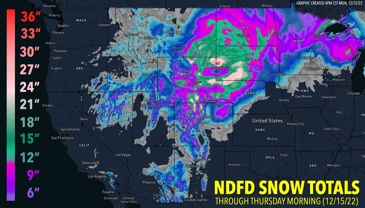 RadarOmega on Twitter "Here's a look at snow totals from the NDFD