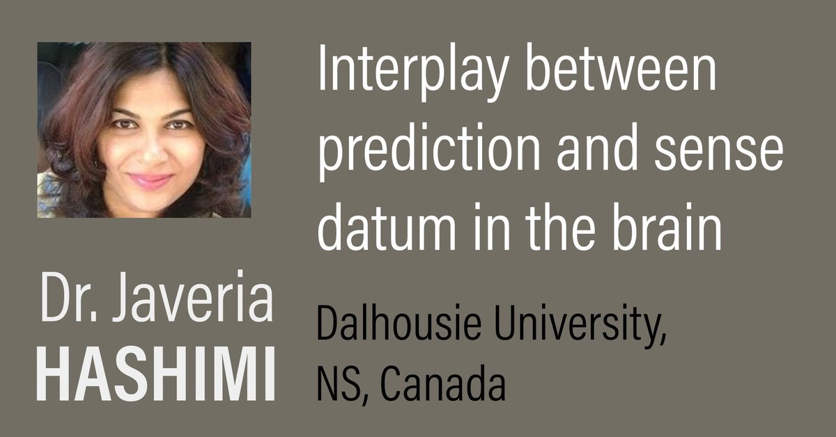 MAIN 2022 is excited to host Dr Javeria Hashimi <a href="/netphys1/">Javeria Ali Hashmi (on bluesky @netphys )</a> (Dalhousie University, NS, Canada), who will give a lecture entitled: 

“Interplay between prediction and sense datum in the brain”.

When? 15:10 (ET) on Monday Dec 12 @ MAIN 2022

Join us at main2022.org