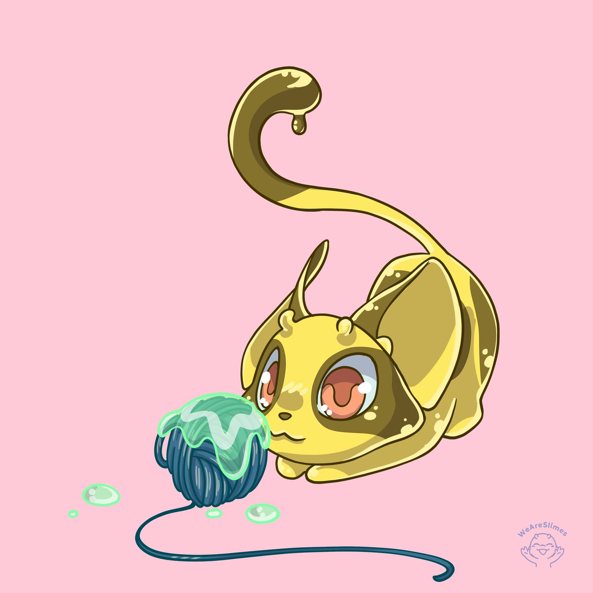 The perfect way to keep your Slime Pal busy when you’re at work is a ball of Slime yarn 🧶 💚