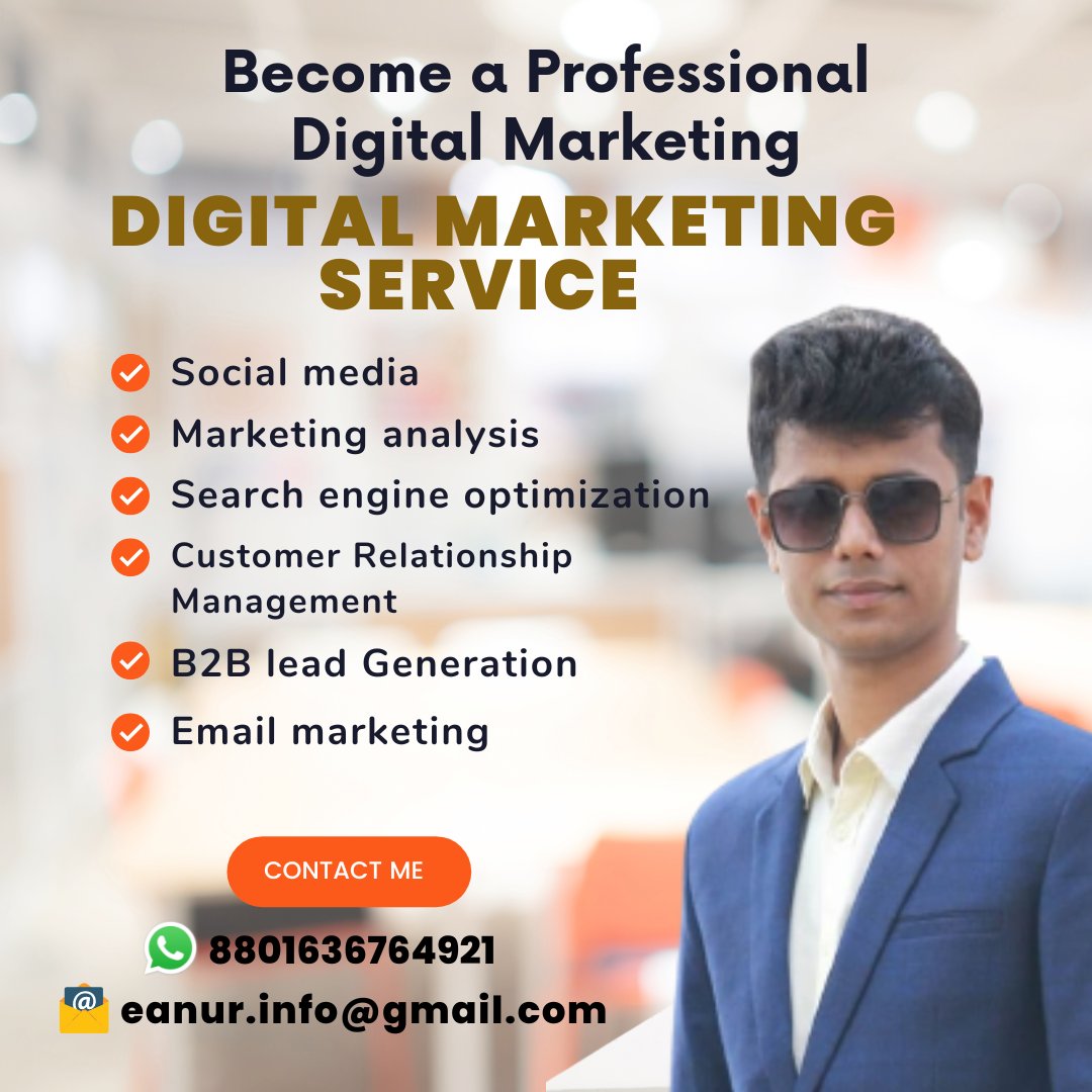 👉 Hi there, I am @eanurrahaman, a professional digital marketer.📢 I have many more offers for you, Inbox me! WhatsApp: +8801636764921
#socialmedia #marketing #socialmediamarketing #digitalmarketing #instagram #branding #business #marketingdigital #seo #entrepreneur