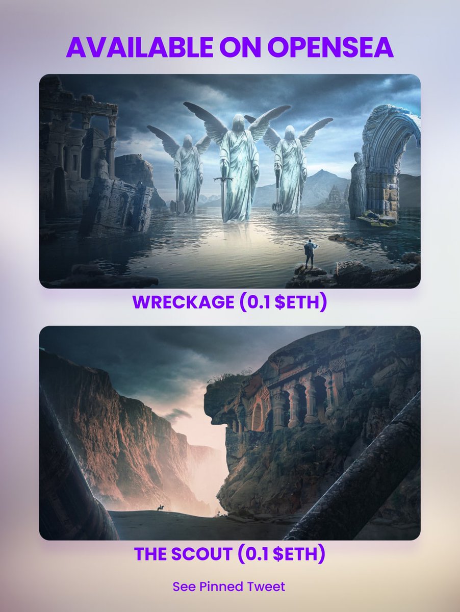 Hello everyone!!
"WRECKAGE" and "THE SCOUT" is available as NFTs on <a href="/opensea/">OpenSea</a> at just 0.1$ ETH each.

Links below!
opensea.io/assets/ethereu…

opensea.io/assets/ethereu…