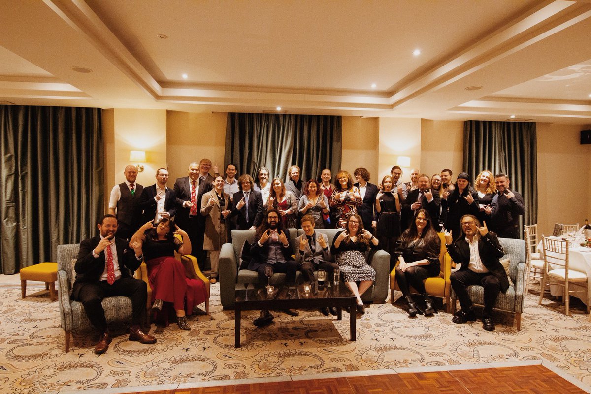 romerogamesltd's tweet photo. 🎄🤘 Some scenes from our 2022 company Christmas Party! 

It’s always great to get together like this. A big thanks to everyone who came to celebrate — especially those who flew in from other countries! 🤍❄️ https://t.co/hf5DySHJrz