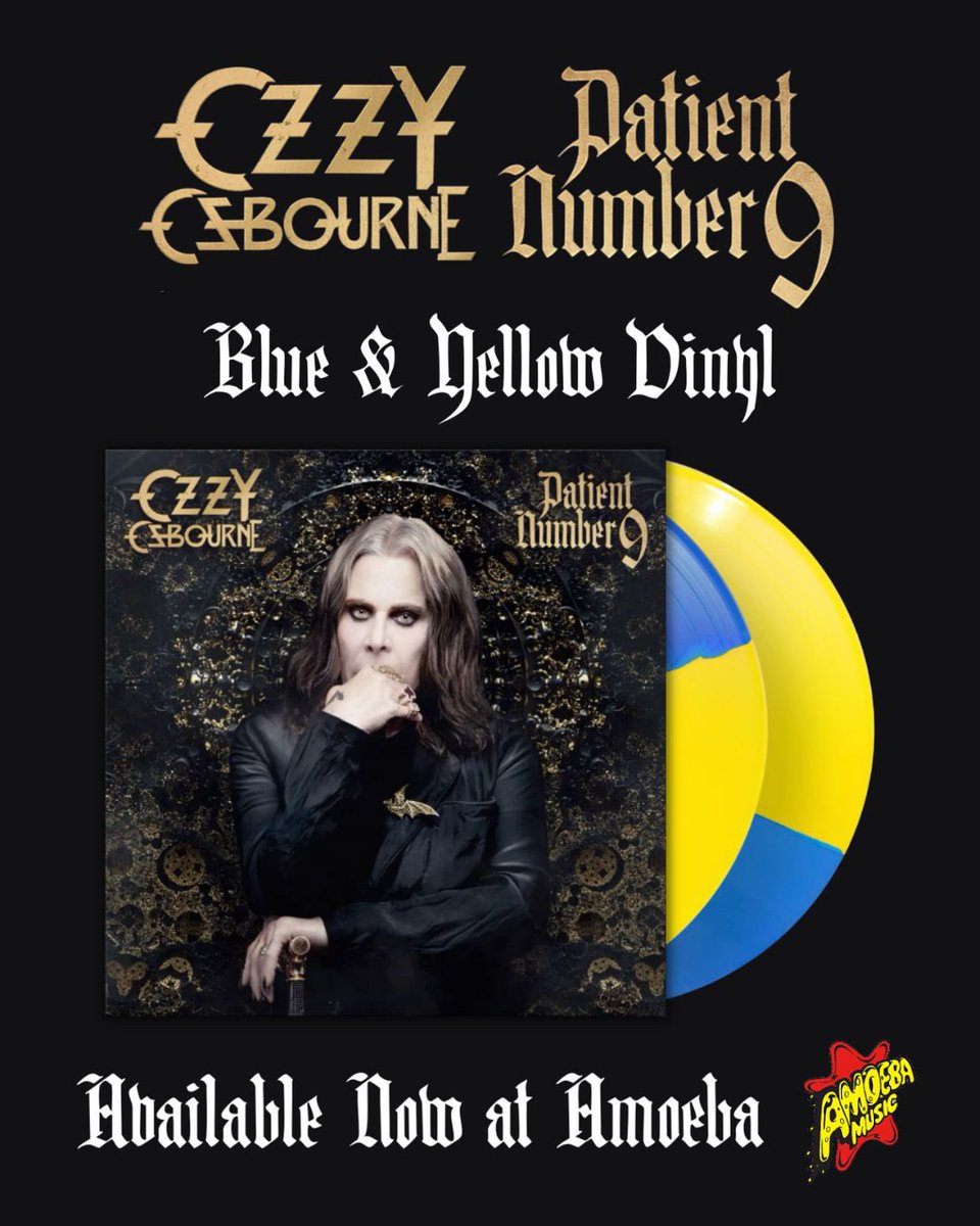 OzzyOsbourne's tweet photo. Los Angeles! Get #PatientNumber9 in your @RamsNFL colors at @AmoebaMusic or online at https://t.co/tp5swj2U4J https://t.co/cUOT7RaiGa